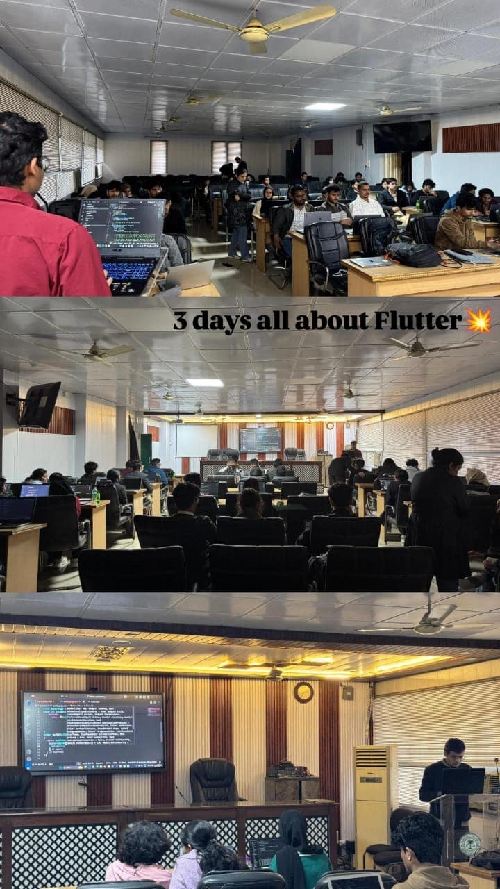GDGC Flutter workshop — Urjit mentoring at TPO Auditorium