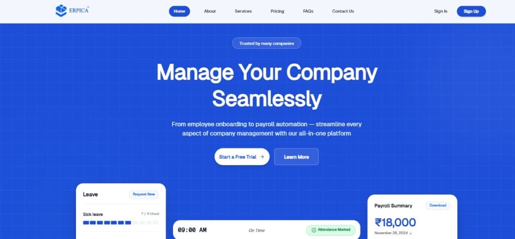 Erpica - Enterprise Resource Planning UI